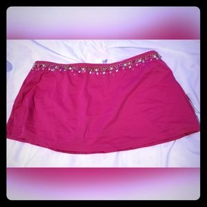 Newport News Hot Pink Bejeweled Swim Skirt - 8